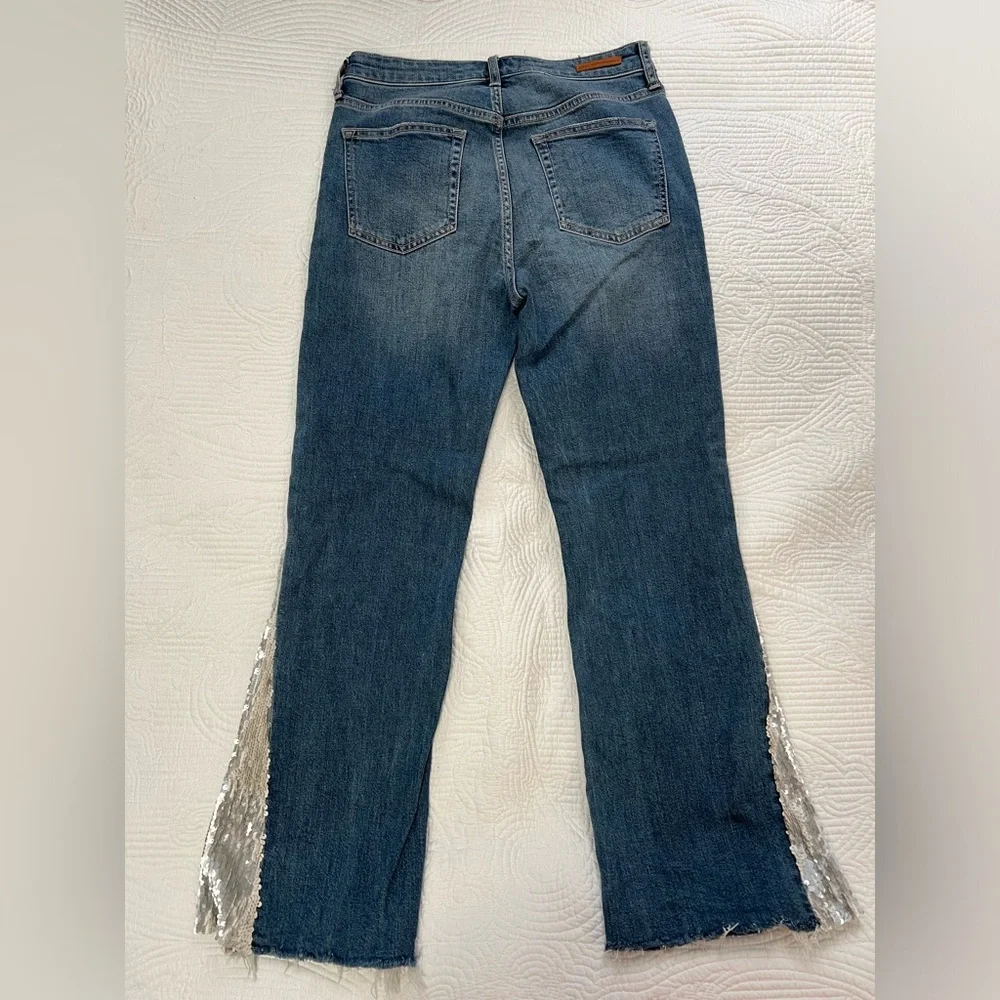 Anthro Pilcro and the Letterpress High-Rise Sequined Flared Jeans - Picture 8 of 9